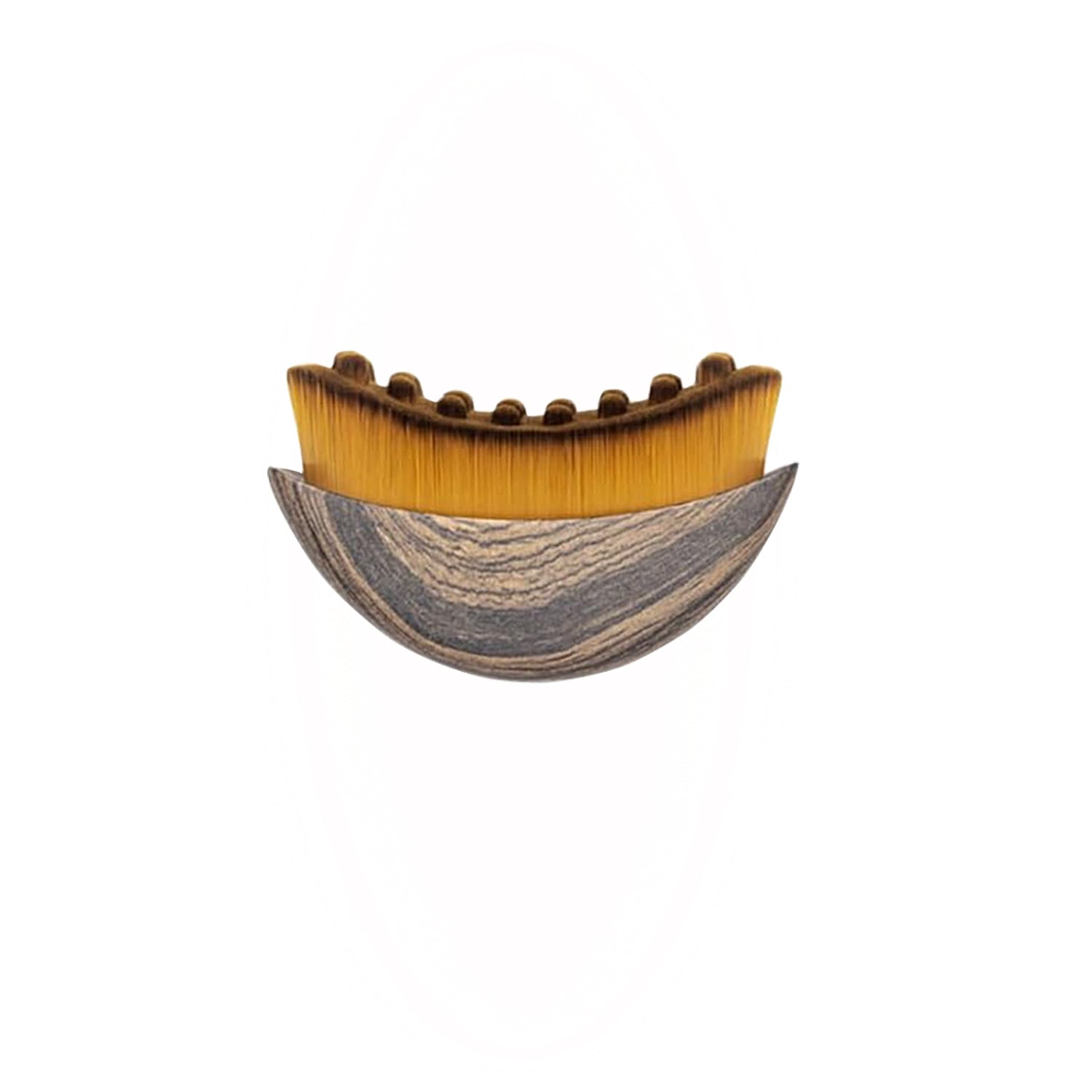 Brosse de Maquillage Semi-Circulaire en Bois Naturel