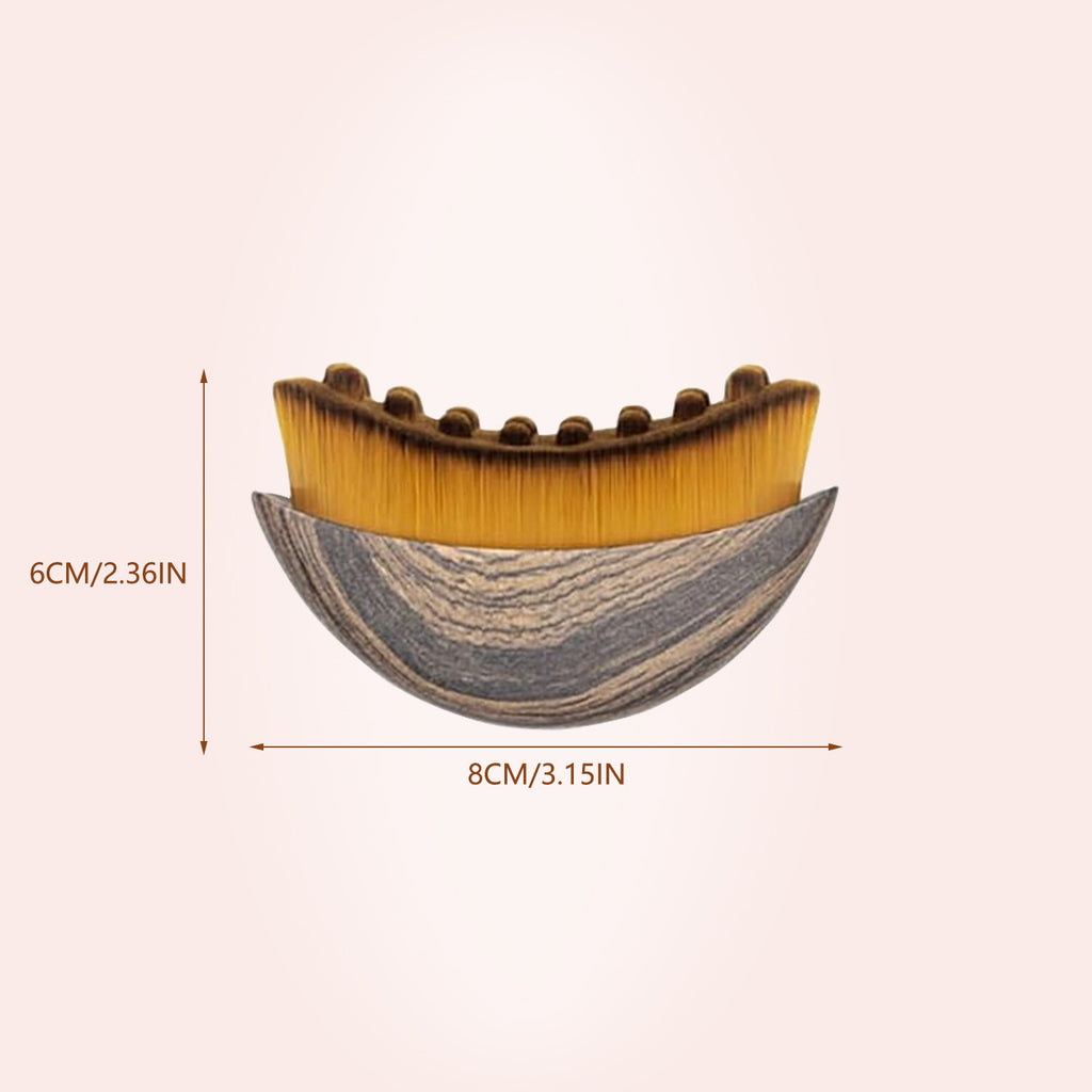 Brosse de Maquillage Semi-Circulaire en Bois Naturel