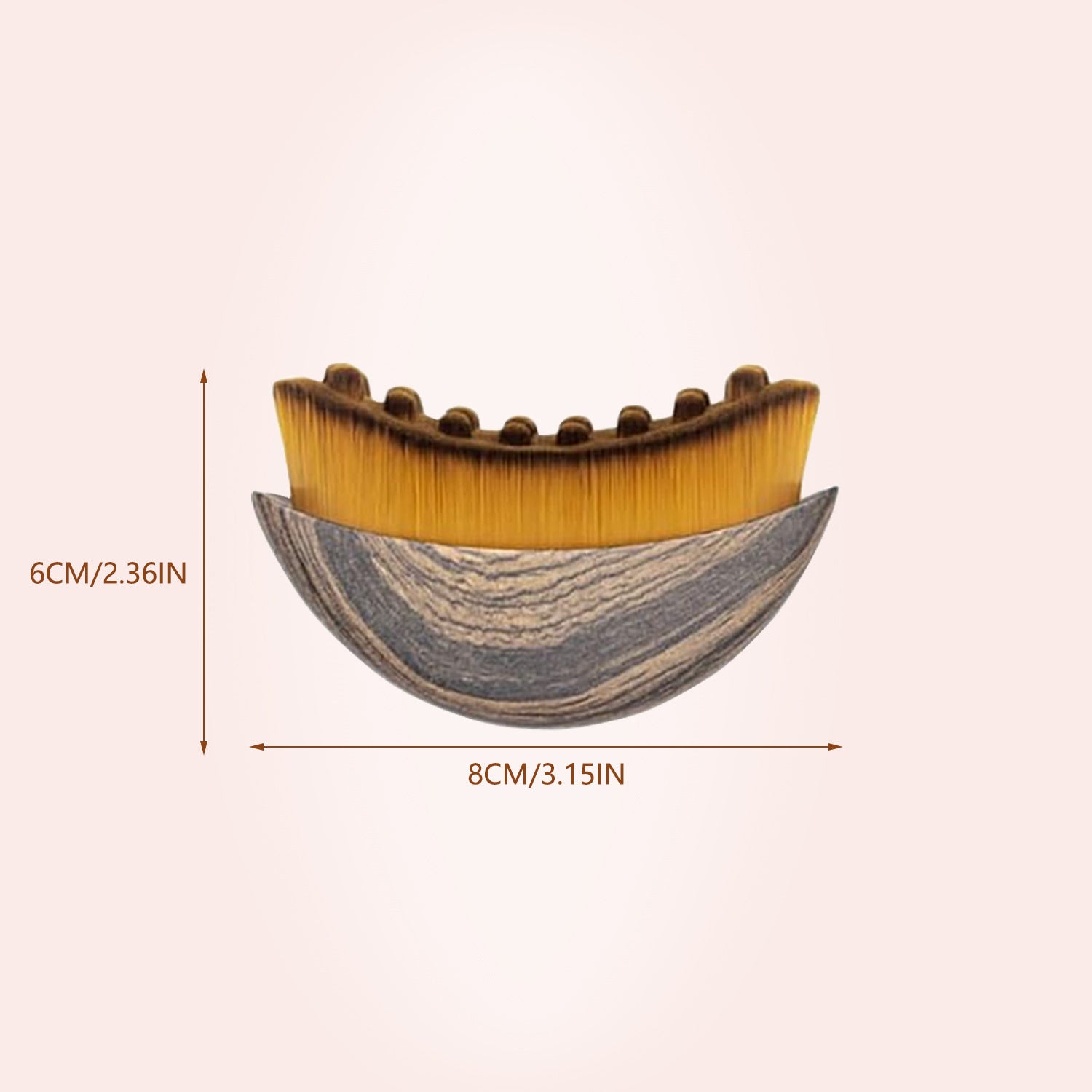 Brosse de Maquillage Semi-Circulaire en Bois Naturel