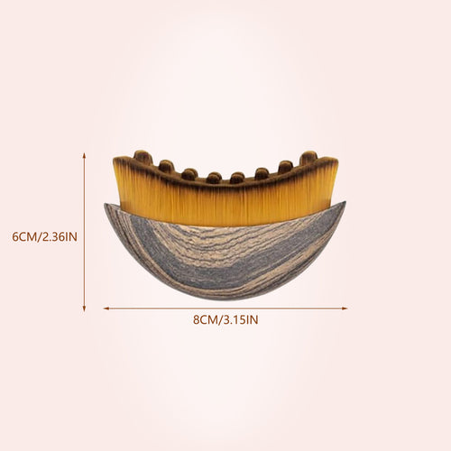 Brosse de Maquillage Semi-Circulaire en Bois Naturel